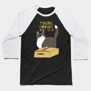 Chubby Cat and the Box Baseball T-Shirt